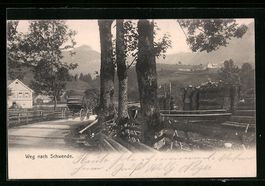 AK Schwende, Weg zum Ort, 1907