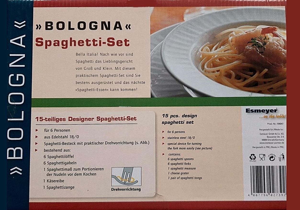 Bestecksets: Spaghettibesteck & Servierset 15 tlg. – Neu und originalverpackt aus Wettingen von kochshop 5