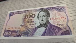 100 Pesos Oro Kolumbien 1. Januar 1977 UNC