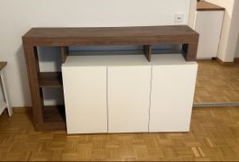 Sideboard und TV-Möbel – Weiss/Nussbaum / Set
