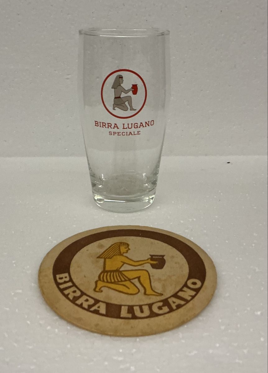 Bicchieri: BIRRA LUGANO Glas +Bierdeckel – Usato da Arcegno venduto da Denni