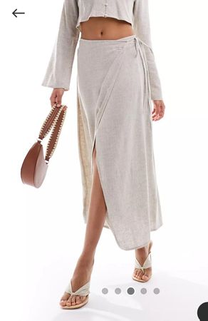 ASOS Wickelrock Lavish foldover maxi skirt co-ord in stone