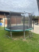 Gartentrampolin mit Sicherheitsnetz grün gebraucht