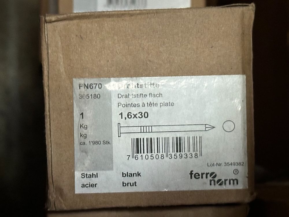 Tous les outils: Drahtkopfstifte, Nägel, 1.6 x 30 mm, 1 Kg – Neuf avec emballage d'origine à Oberschrot par baldachin01