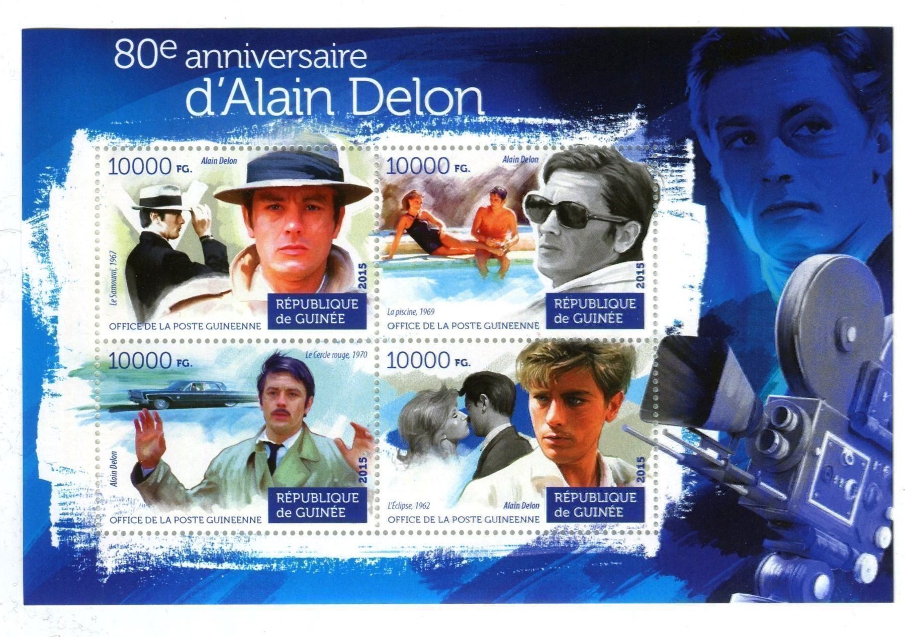 Tous les timbres: Block "Alain Delon". Guinea – Neuf avec emballage d'origine à Basel par Butsch5