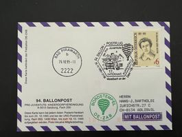 1995 A 94. Ballonpostflug Karte Mistelbach   (G1161)