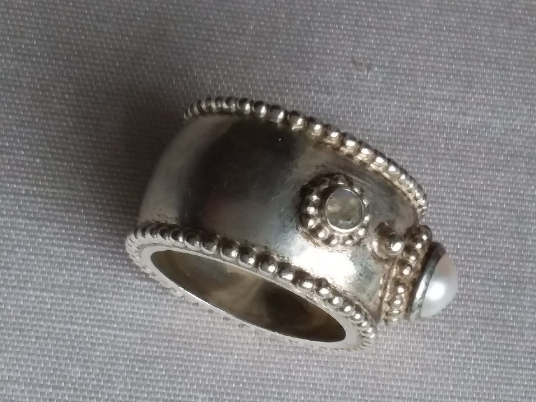 Anelli: Silberring 925 mit Perle & Mondsteinen Gr. 54 – Usato da Zürich venduto da Aleick 3