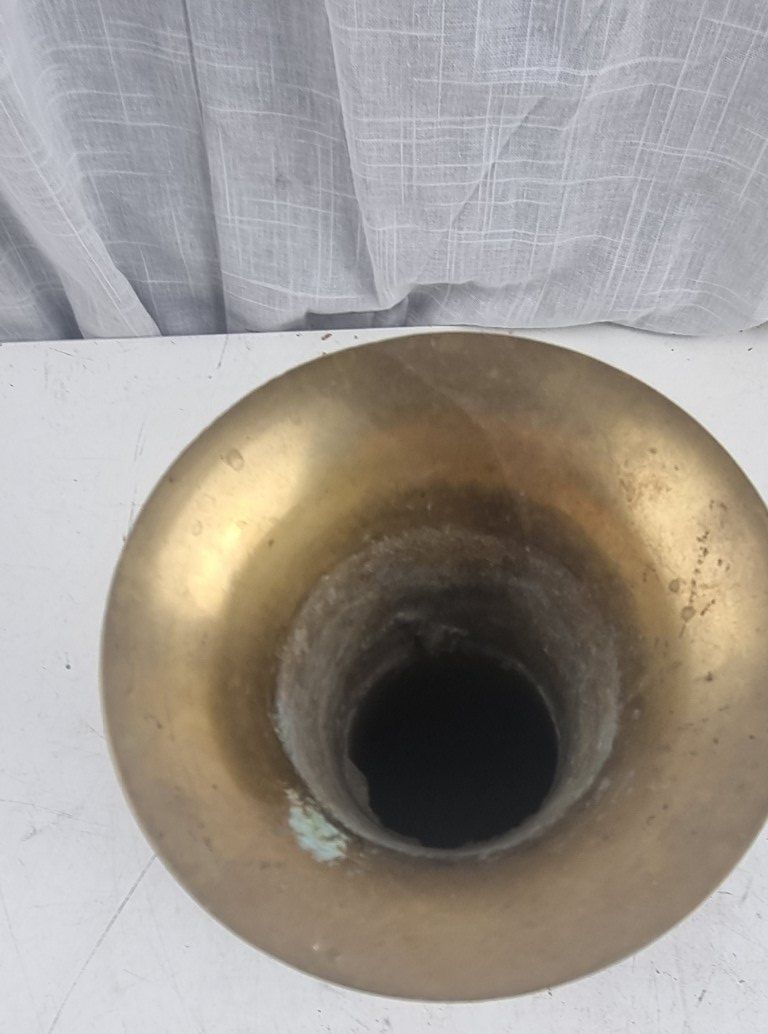 Vasi & Recipienti: Geätzte Messing Vase mit Pfauen Muster – Usato da Flums venduto da Flumsantik 2
