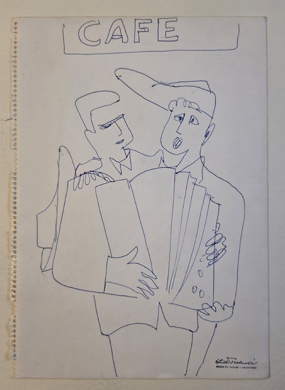 Dipinti: Lill Tschudi  Original 30x21cm "Cafe" – Usato da Emmenbrücke venduto da Kunstankaufverkauf