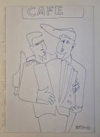 Lill Tschudi  Original 30x21cm "Cafe"
