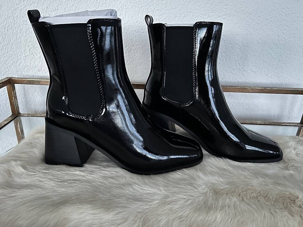 Scarpe da donna: Stiefeletten, Boot, Lack, Grösse 38, schwarz, Neu – Nuovo e nell'imballaggio originale da Rehetobel venduto da Saentis111