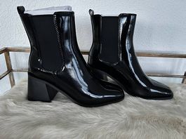 Stiefeletten, Boot, Lack, Grösse 38, schwarz, Neu
