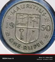 MAURITIUS - 1950 - 1 RUPEE - SEHR SCHOEN IN MUENZKARTON