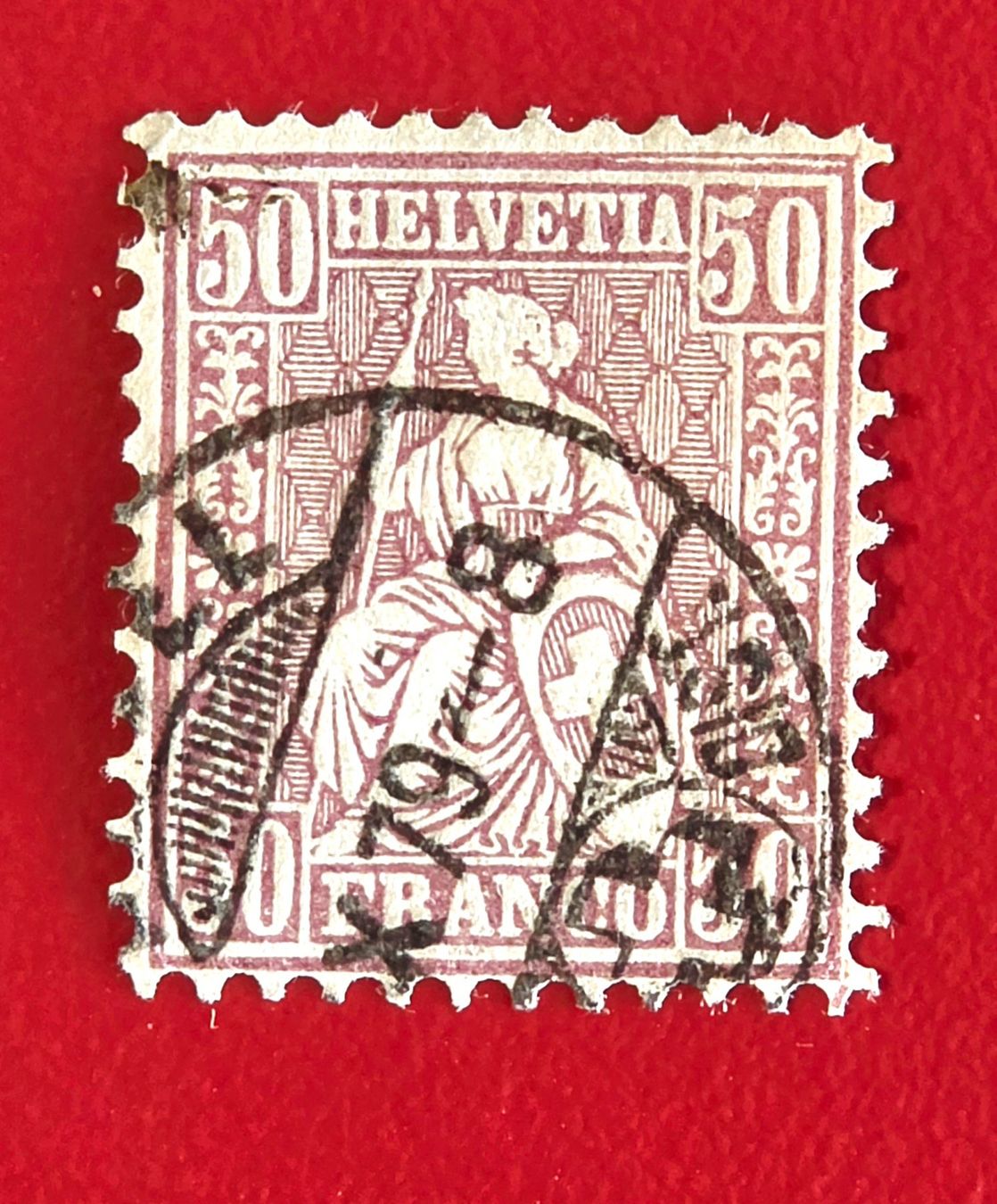 Alle Briefmarken: SITZENDE HELVETIA 43 STEMPEL BASEL 1879 – Gebraucht aus Düdingen von Quartierstrasse
