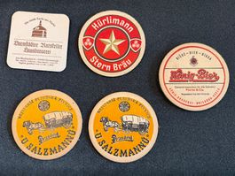 Lot 5 sous-bocks anciens bière Suisse Allemagne Tchéquie