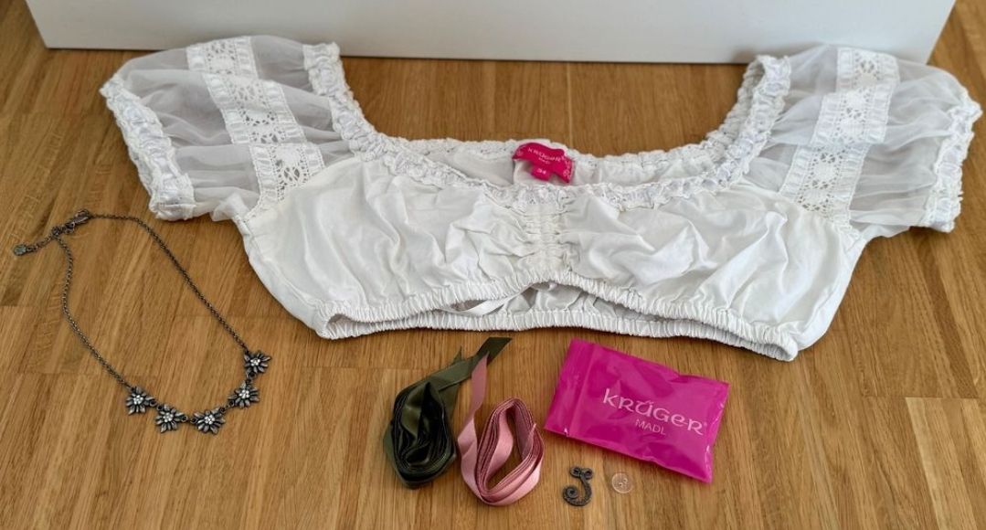 Costumi: Rosa Dirndl mit Schmuck und Bluse – Nuovo (secondo la descrizione) da Grüningen venduto da selinasearching 2