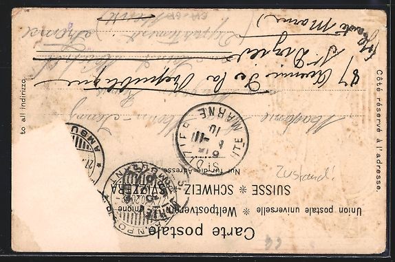 Cartoline postali: Passepartout-Lithographie Chur, Blick au – Usato da Berlin venduto da bartko-reher 1