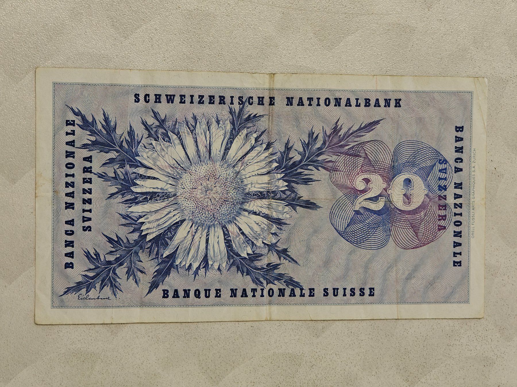 Banconote: 20 Franken Banknote gebraucht 1968 – Usato da Bad Zurzach venduto da Agia 1