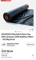 Kaufdach Baufolie 0,5mm 100m2 LDPE schwarz neu