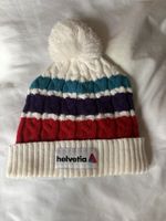 Mütze Helvetia FIS St. Moritz 2017 gestreift weiss neu