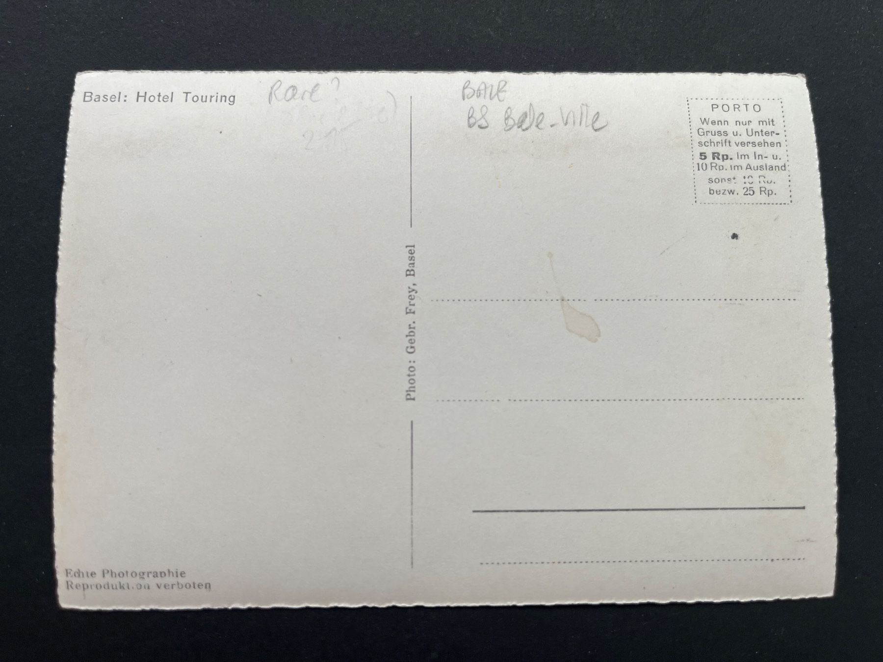 Cartoline postali: Basel Hotel Touring Garni/ Oldtimer Auto NL Kennzeichen – Usato da Ostermundigen venduto da DaxKarten-75 1