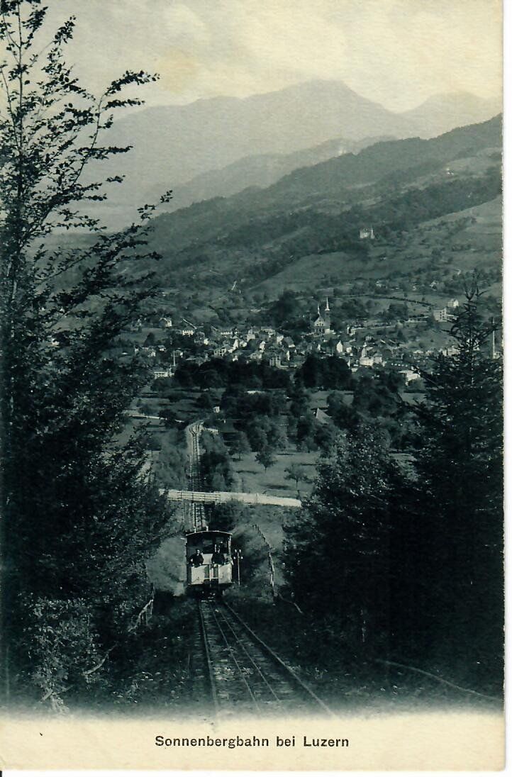 Cartoline postali: Sonnenbergbahn bei Luzern – Usato da Hochdorf venduto da Ziegel-16