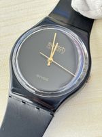 Vintage Swatch Uhr Quarz schwarz 
