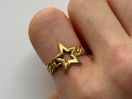 18KGP Stern Ring Farbe Gold
