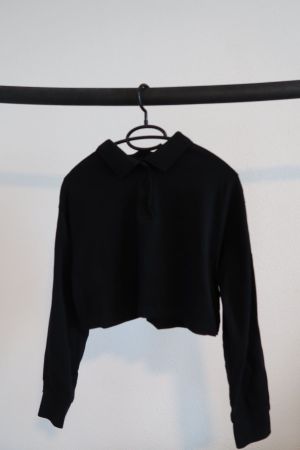 Schwarzes Zara Crop Polo Shirt – Gr. S – Sehr guter Zustand