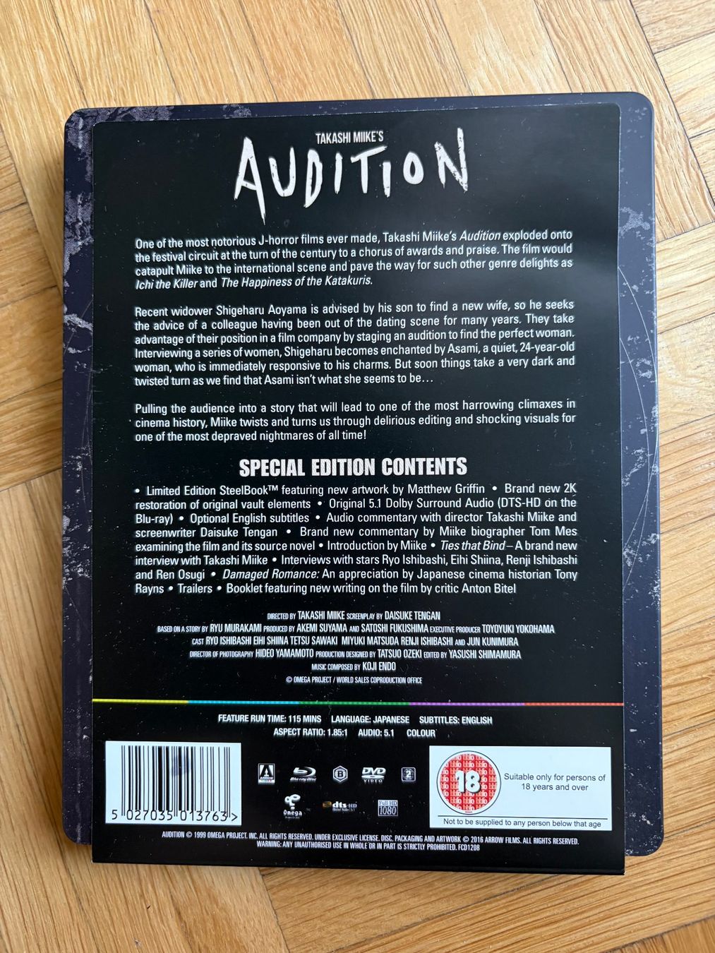 Tutti i DVDs: Audition - Steelbook - Arrow Video - Blu-ray – Nuovo (secondo la descrizione) da Zürich venduto da Malcom 5