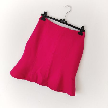 MARC CAIN Wool Glocken-Rock Jupe Skirt pink Wolle Gr.N2/36