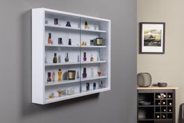 Sammlervitrine, Hängevitrine, Wandregal, Glasvitrine - Weiss