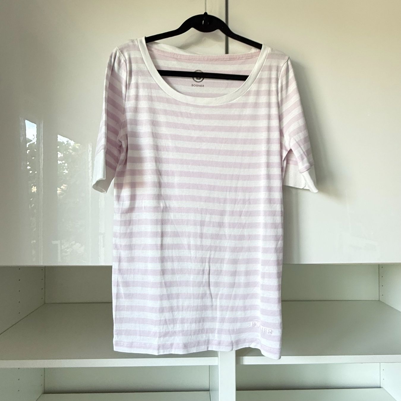 Bogner T-shirt: Bogner: Streifenshirt, Lila/Weiss, Gr. 36 – Usato da Riedholz venduto da han_fy6l