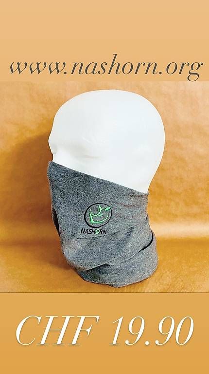 Foulards, Tücher & Schals: NASHORN Halsschal Bandana grau – Gebraucht aus Diepoldsau von Take1 2