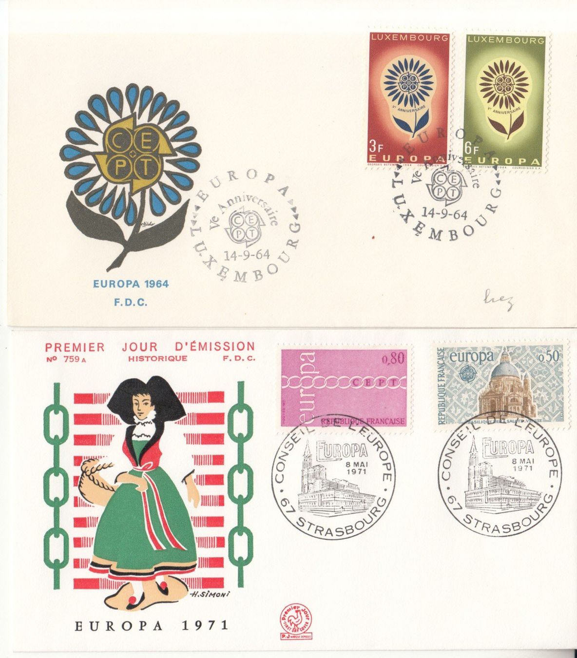 Alle Briefmarken: Europa FDC 14 divers 1958/71 – Gebraucht aus Bürglen TG von StampGraf 3