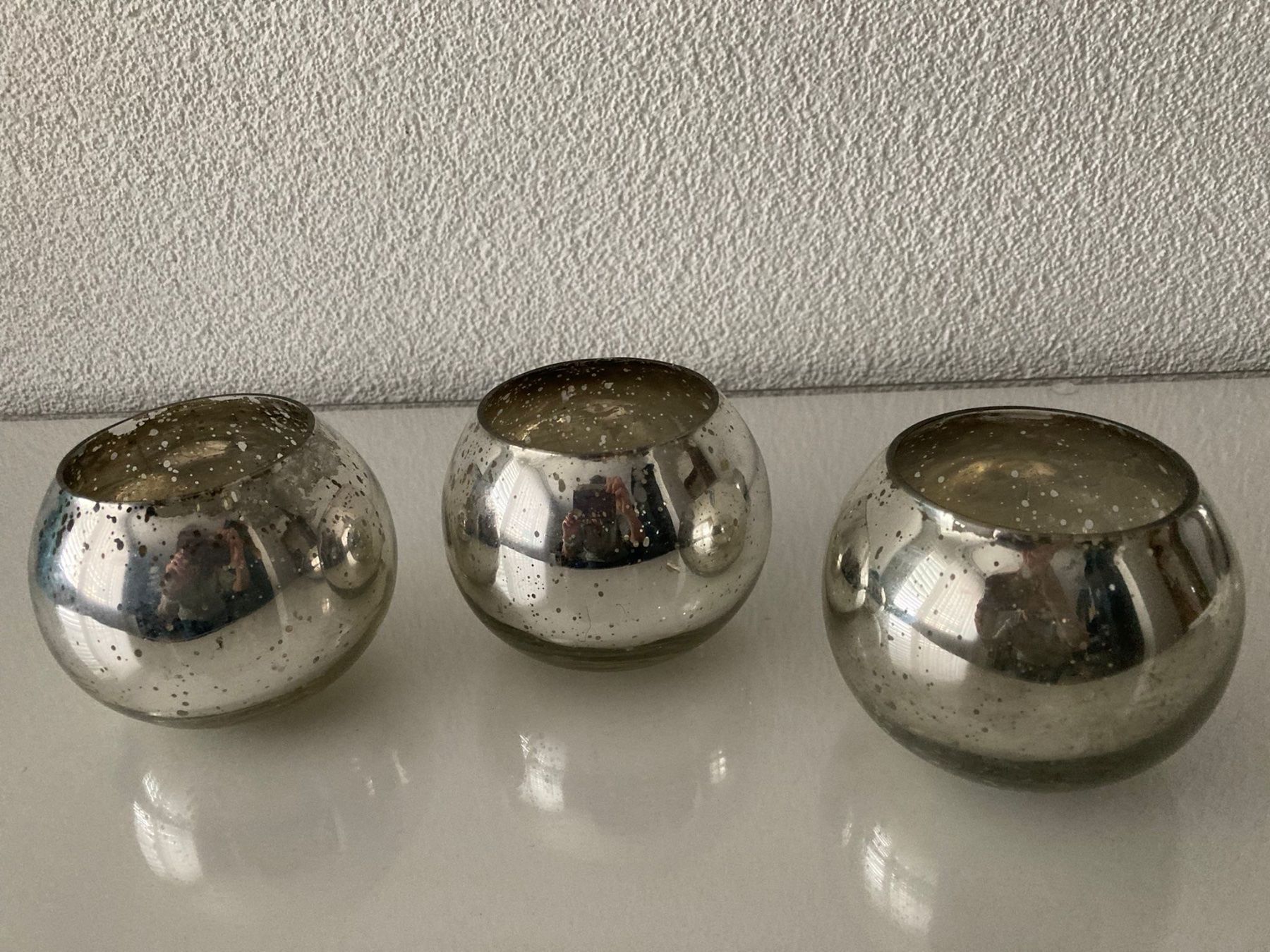 Portacandele: Windlicht, 3er Set, Glas, silberfarbig – Nuovo (secondo la descrizione) da Rotkreuz venduto da RoseAss
