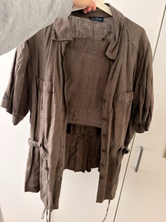 Sixth Sense Leinenbluse braun kurze Arme guter Zustand