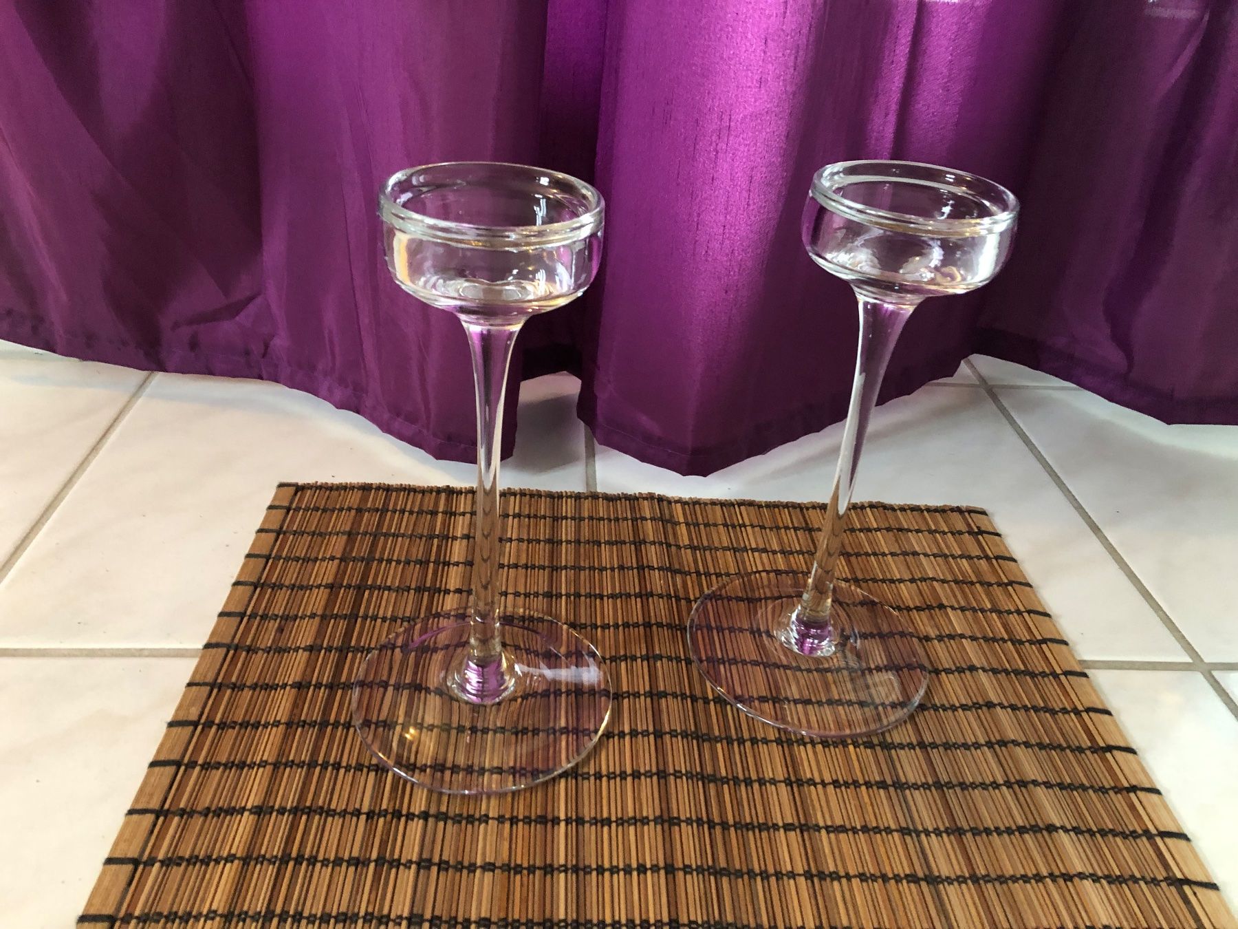 Portacandele: 2 elegante hohe Kerzenständer, Glas – Nuovo (secondo la descrizione) da Hittnau venduto da JD-OE 1