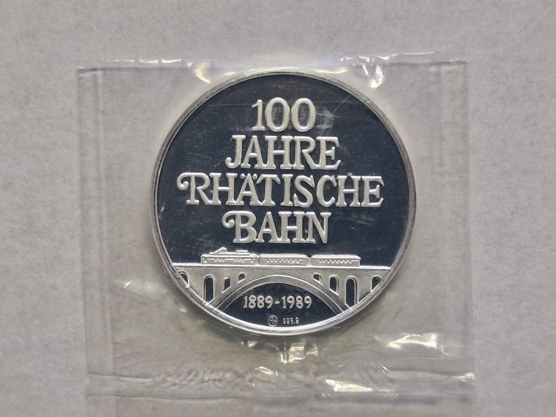 Medaglie: Silbermedaille 999.9 Rhätische Bahn. – Nuovo (secondo la descrizione) da Zürich venduto da Moreira01 1