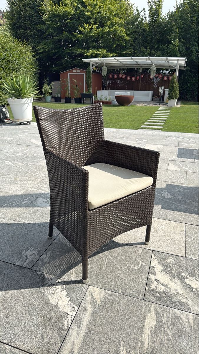 Sedie: Gartensessel Polyrattan braun mit Polster – Usato da Neuenkirch venduto da LuMac98