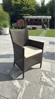 Gartensessel Polyrattan braun mit Polster