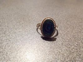 Ring M Sterling, Stein grün/blau Töne