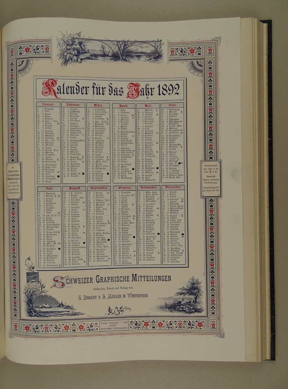 Libri: SCHWEIZER GRAPHISCHE MITTEILUNGEN 1892 – Usato da Grüningen venduto da Kartensammler 4