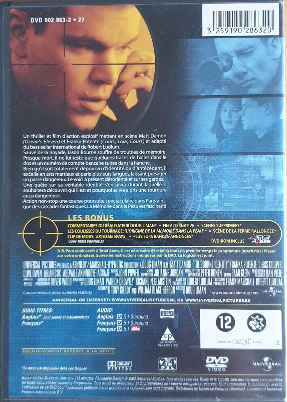 Tutti i DVDs: La Mémoire dans la peau (2002) – Usato da La Tour-de-Peilz venduto da Resize 1