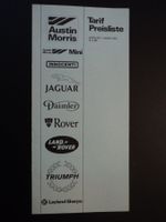 Prospekt Preisliste Triumph Mini Daimler Innocenti 1980