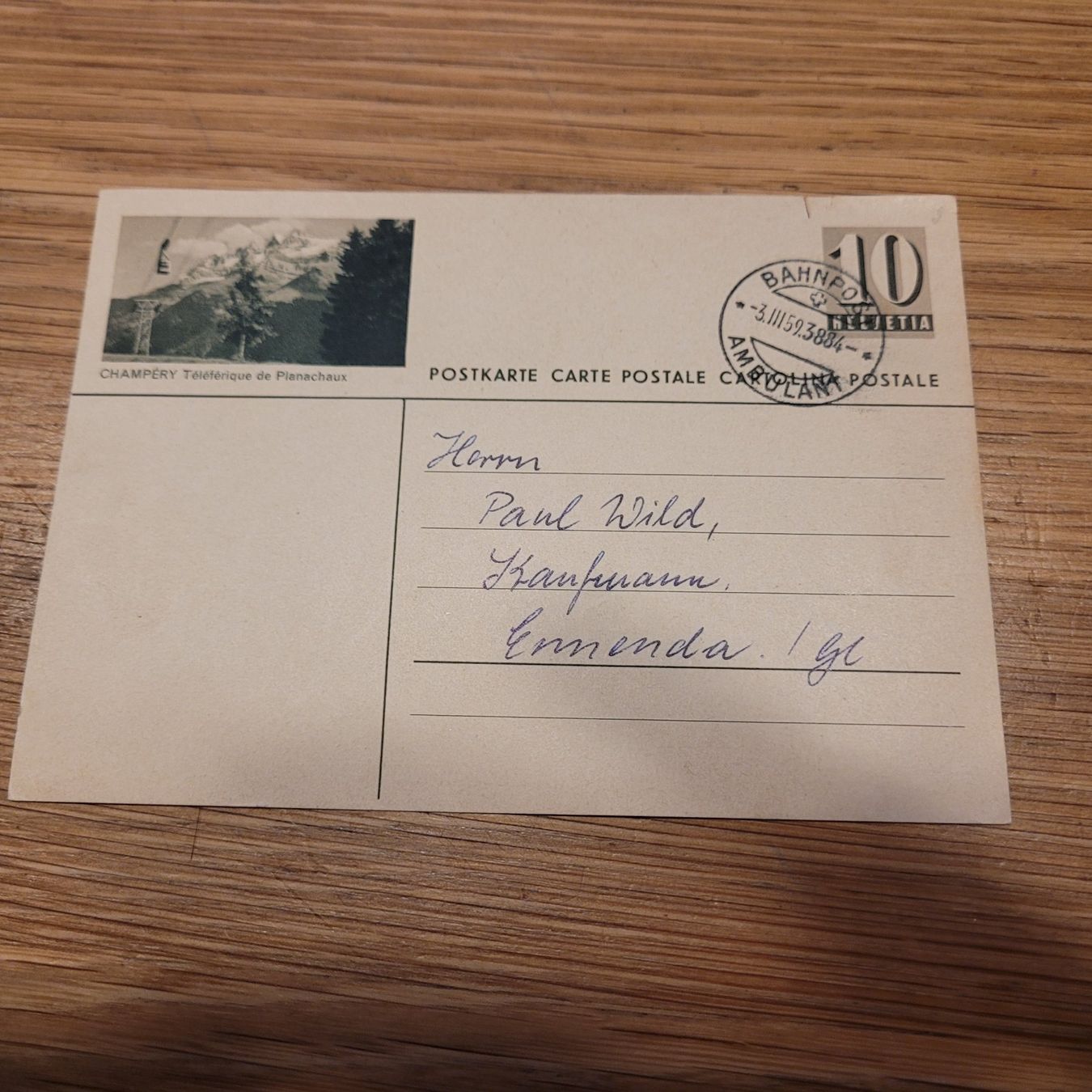 Ansichtskarten: GS Champéry 1959 Ambulant – Gebraucht aus Biel/Bienne von Destockweb