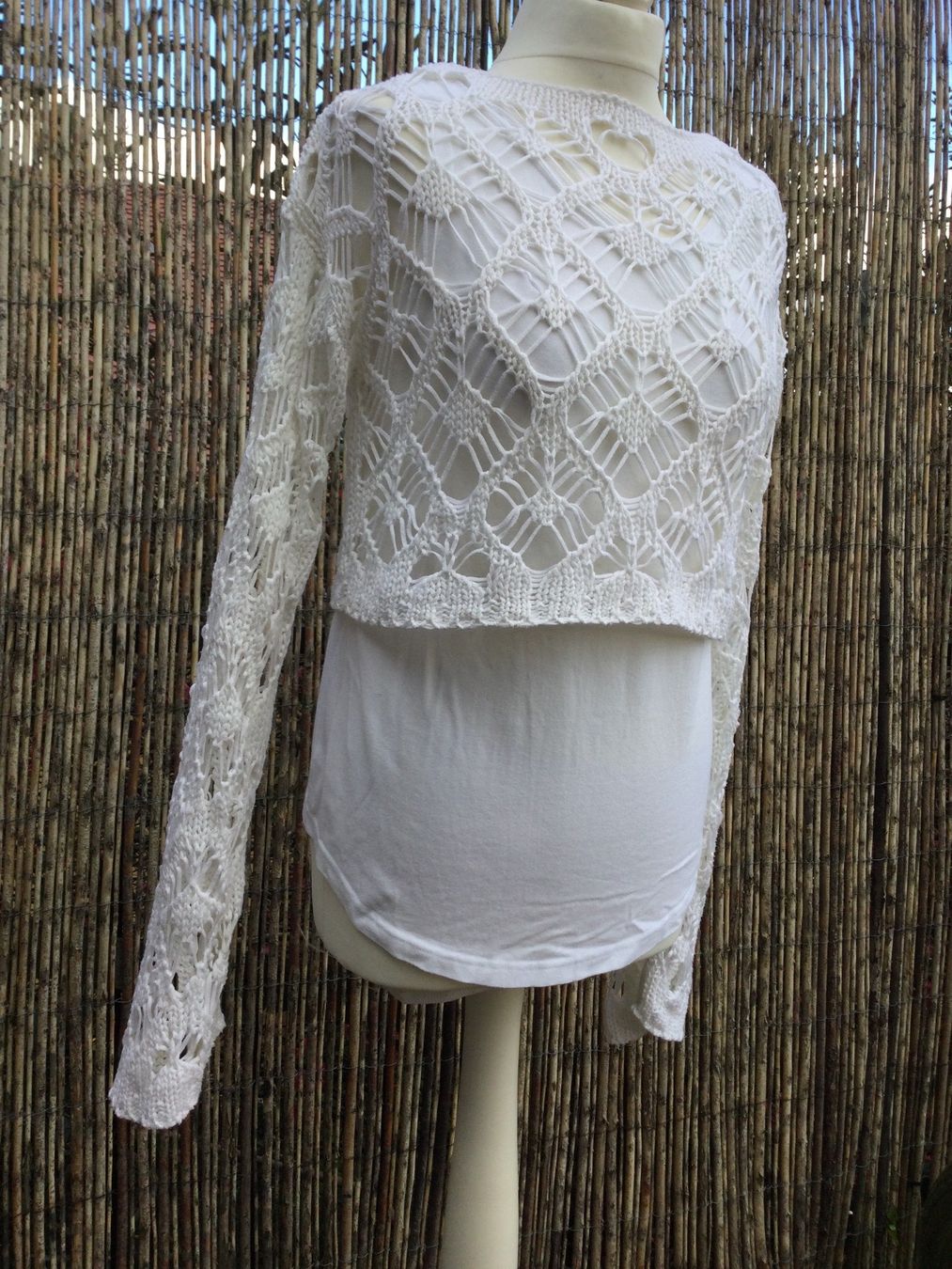 Top: Pull blanc + Top LIGNE MATERNITE, taille 2/M – Usato da Agiez venduto da chouchanelle 2