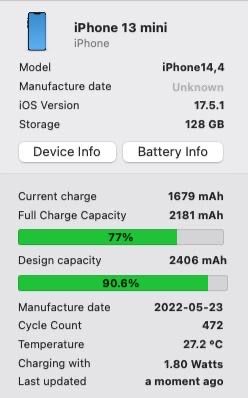 Apple Handys / Smartphones: iPhone 13 mini 128GB Weiss white – Gebraucht aus Baar von  9