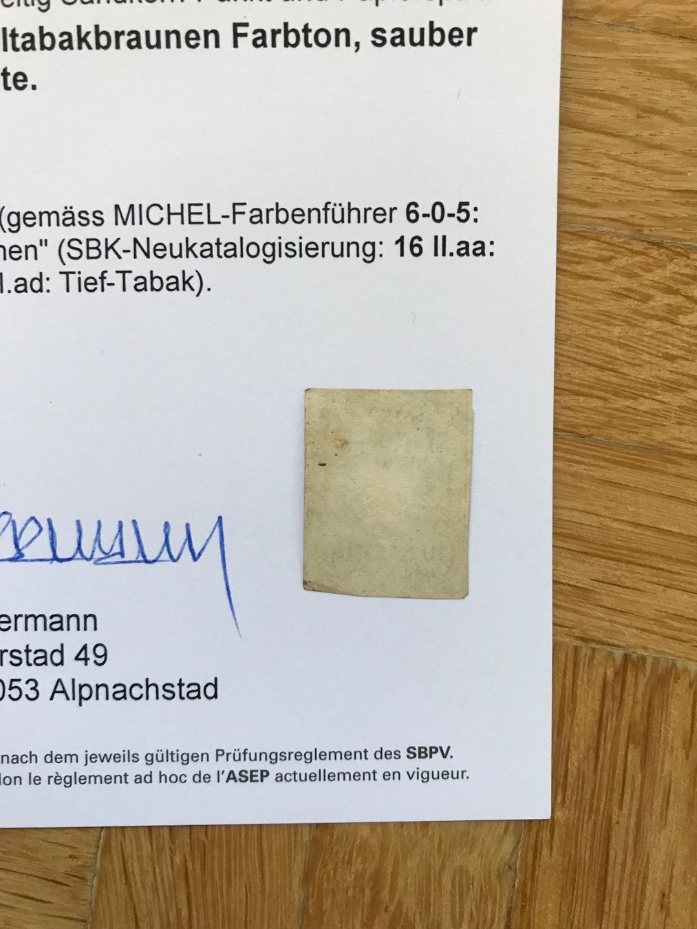 Tutti i francobolli: Hell-Tabakmarke mit Grossattest. Druckstein A1 - O – Usato da stäfa venduto da brandy66 2