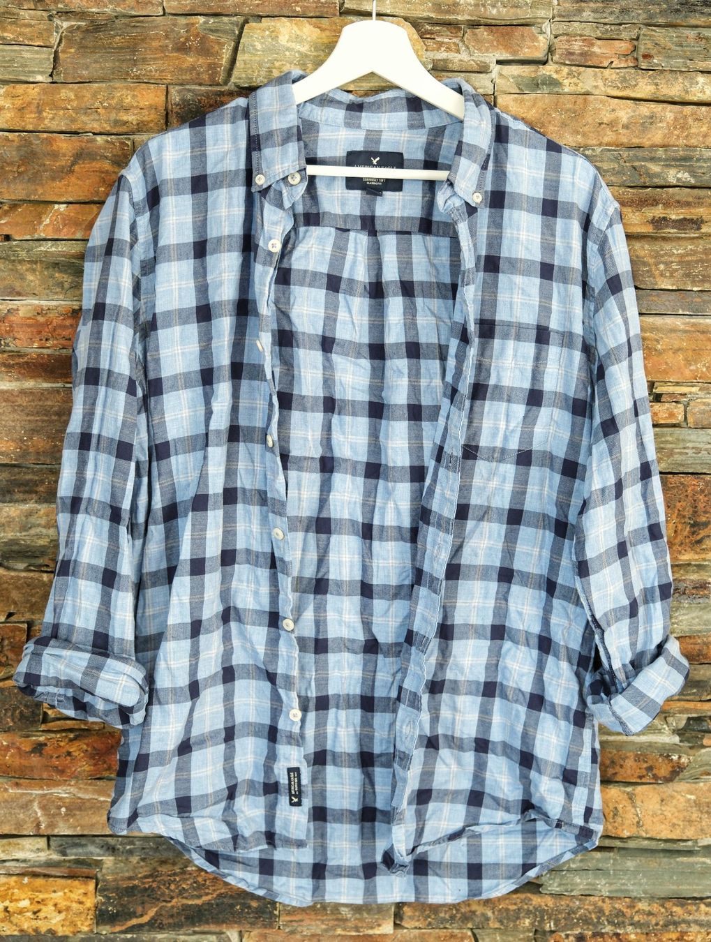 Camicie: Hemd  AMERICAN EAGLE Gr. M blau karriert – Usato da Wohlen AG venduto da Exitburn 2